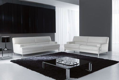 Modernes Sofa - BLAZER - Gurian - Leder / schwarz / weiß