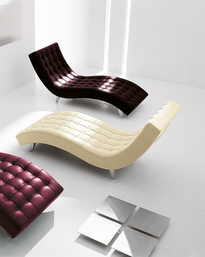 Moderne Liege - DOLCEVITA - Gurian - Leder / Aluminiumguss / weiß