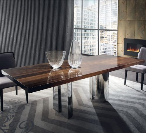Moderner Esstisch - CENTRAL PARK - Haute Couture by Costantini Pietro - Holz / Gestell aus Stahl / rechteckig