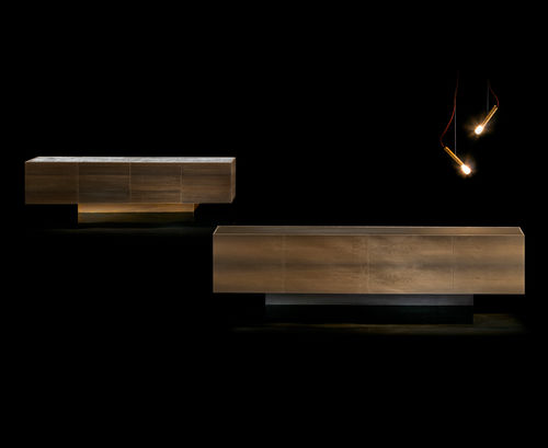 Modernes Sideboard - SIDE-X - Henge - Metall / Stein / Massivholz