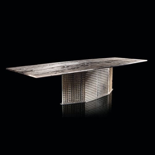 Moderner Schreibtisch - S-PENNY - Henge - Stahl / Messing / Marmor