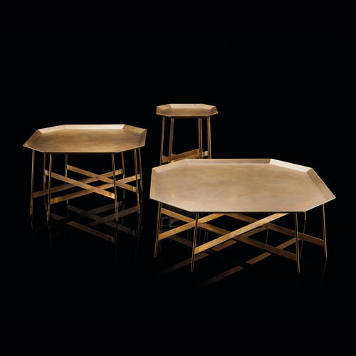 Moderner Couchtisch - Henge - Messing / Stahl / achteckig
