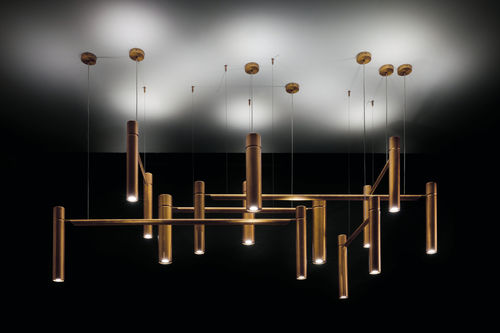 Hängelampe - TUBULAR - Henge - Messing / modern / mit Kabel