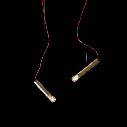 Hängelampe - PIPE S - Henge - Messing / modern / mit Kabel