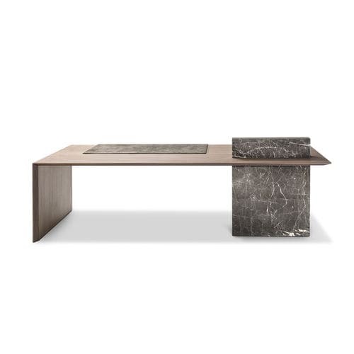 Chefschreibtisch - CARTESIANO - i4 MARIANI - bodenstehend / modern / Holzfurnier