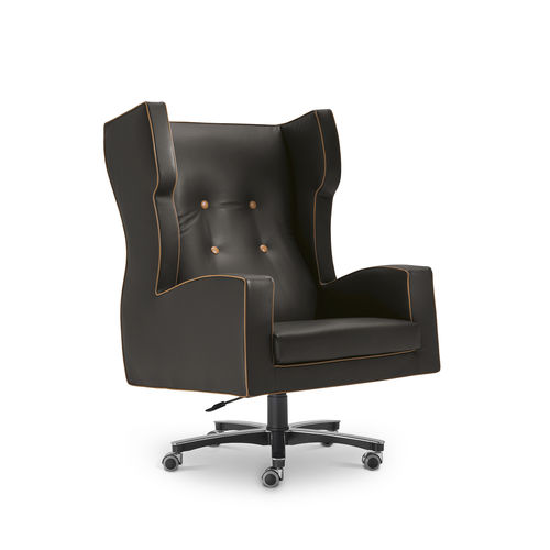 Moderner Chefsessel - CASSANDRA - i4 MARIANI - Leder / Metall / Hochlehner
