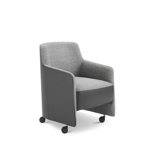 Moderner Besuchersessel - GILL - i4 MARIANI - Stoff / Leder / Stahl