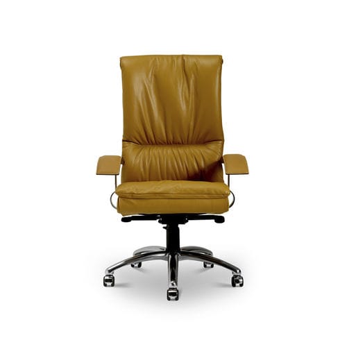 Moderner Bürosessel - LUX - i4 MARIANI - Leder / Stahl / schrägstellbar
