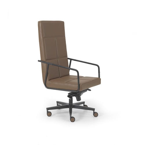Moderner Bürosessel - PABLO - i4 MARIANI - Leder / Stahl / Holz