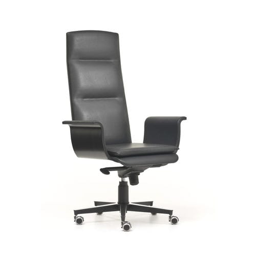 Moderner Bürosessel - WING - i4 MARIANI - Leder / Sperrholz / Bugholz