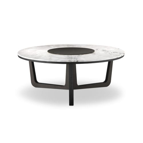 Moderner Esstisch - ASCOT - i4 MARIANI - Holzfurnier / Glas / Marmor