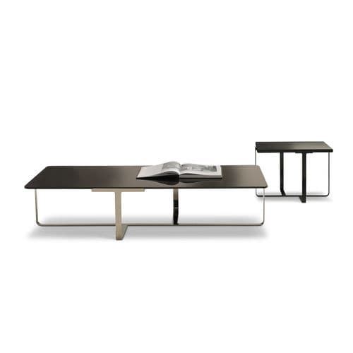 Moderner Couchtisch - JOSHUA - i4 MARIANI - Glas / Leder / Marmor