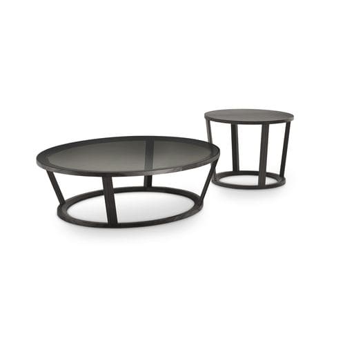 Moderner Couchtisch - NIKY - i4 MARIANI - Glas / Leder / Marmor
