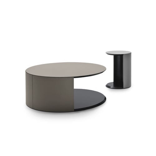 Moderner Couchtisch - PAPIER - i4 MARIANI - lackiertes Holz / Leder / Kuhfell