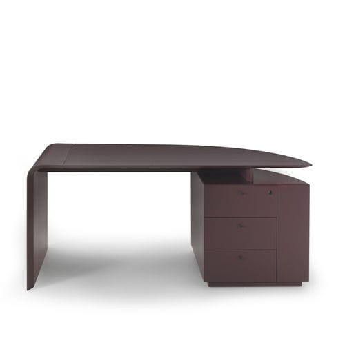 Moderner Sekretär - SIENA - i4 MARIANI - Holzfurnier / lackiertes MDF / Leder