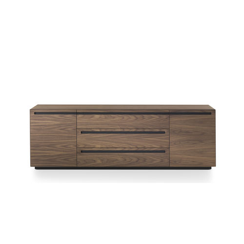 Modernes Sideboard - CROSSING - i4 MARIANI - Holzfurnier / Leder / mit Schubladen