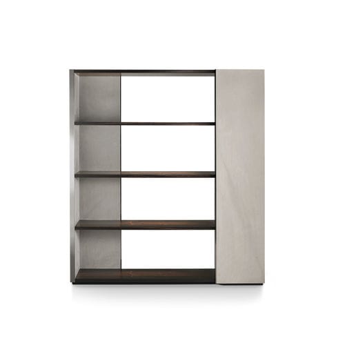 Hohes Regal - ELLE - i4 MARIANI - modern / Holzfurnier / Chromstahl
