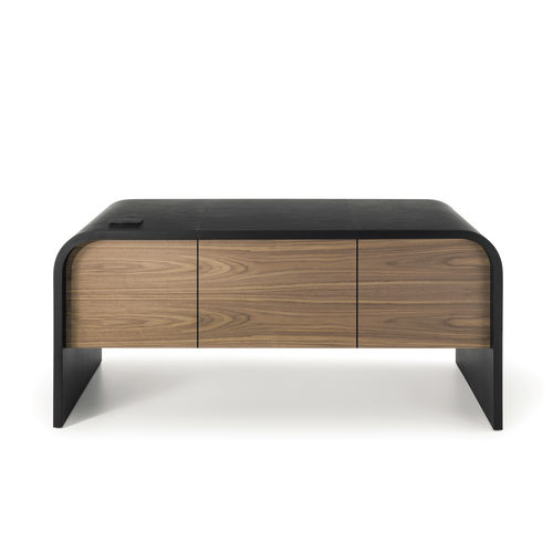 Bodenstehender Schreibtisch - NAMI - i4 MARIANI - modern / Holzfurnier / Leder