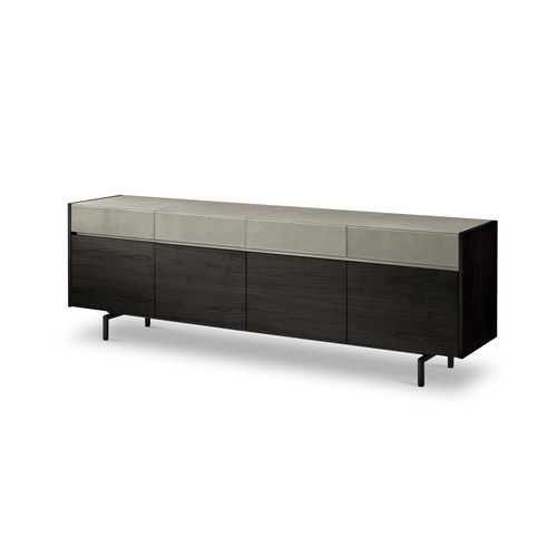 Modernes Sideboard - EQUA - i4 MARIANI - Holzfurnier / aus lackiertem Stahl / Leder