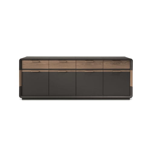 Modernes Sideboard - HERMAN - i4 MARIANI - Holzfurnier / Leder / mit Schubladen