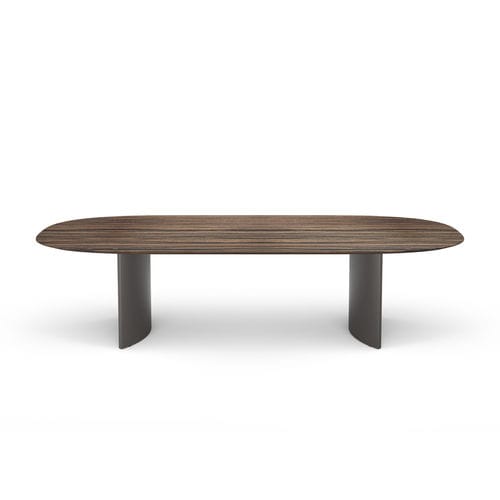 Moderner Besprechungstisch - SIENA - i4 MARIANI - Holzfurnier / lackiertes Holz / Leder