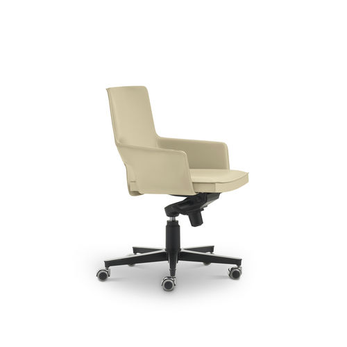 Moderner Bürostuhl - SHU - i4 MARIANI - für den Innenraum / Leder / Gestell aus Aluminium
