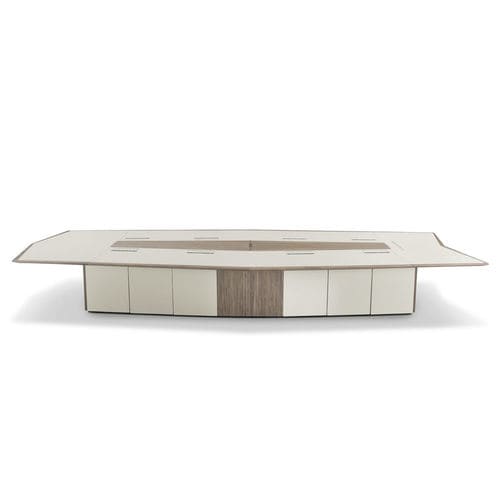 Moderner Besprechungstisch - MASTER - i4 MARIANI - Holzfurnier / Leder / Gestell aus Holz