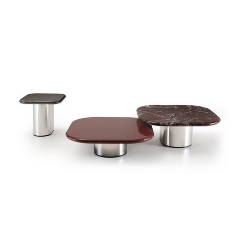 Moderner Couchtisch - AURA - i4 MARIANI - lackierter Edelstahl / polierter Edelstahl / lackiertes Holz