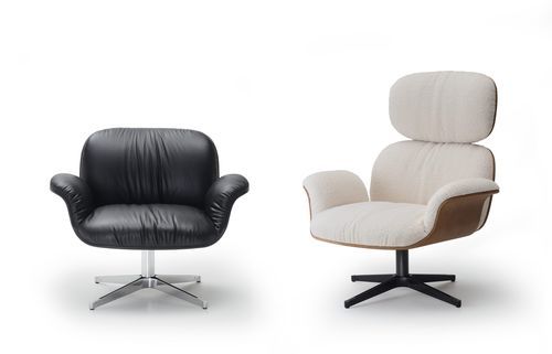 Moderner Sessel - BRUMA - i4 MARIANI - Leder / Stoff / silberfarben