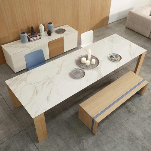 Moderner Tisch - ICON - I.T.F. DESIGN SRL - Massivholz / Esche / Keramik