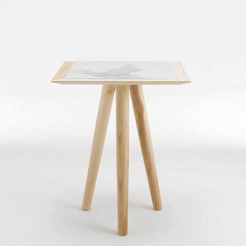 Moderner Bistrotisch - MELT 60 - I.T.F. DESIGN SRL - Esche / Keramik / Gestell aus Esche