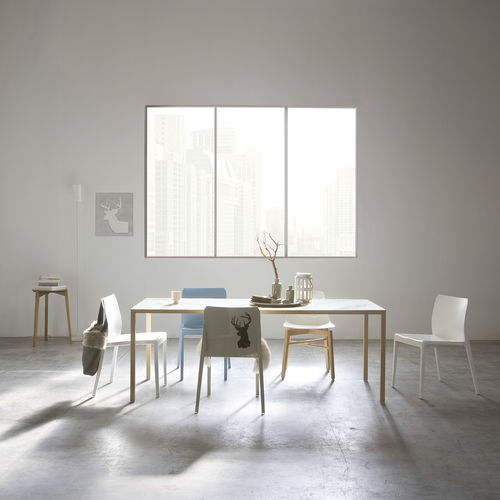 Moderner Tisch - X-LIGHT - I.T.F. DESIGN SRL - Holz / Gestell aus Holz / rechteckig