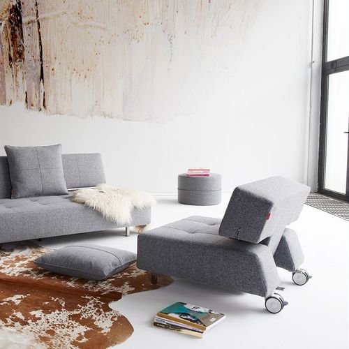 Moderner Kaminsessel - LONG HORN - Innovation Randers a/s - Stoff / Bett / grau