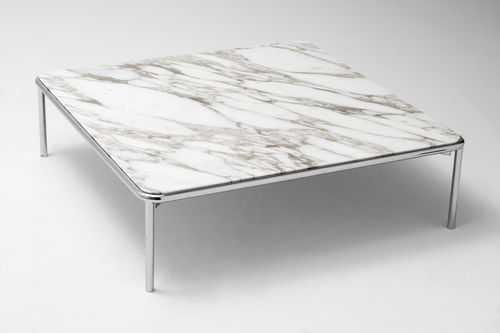 Moderner Couchtisch - UP - La Cividina - Stahl / Marmor / lackiertes MDF