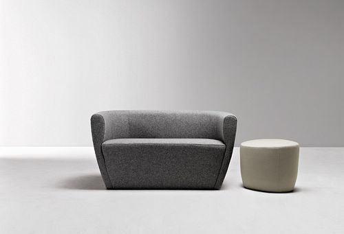 Modernes Sofa - TWINGO - La Cividina - Stoff / Leder / anthrazitfarben