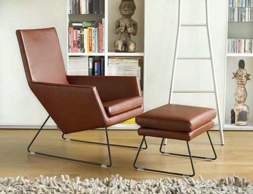 Moderner Sessel - DON - Label Produkties bv - Leder / mit Fußstütze / mit Kufengestell