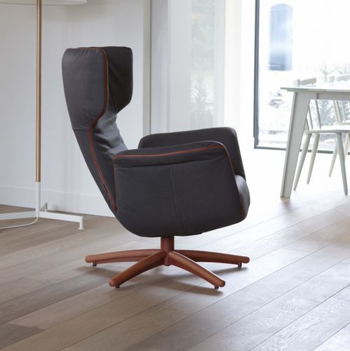 Moderner Sessel - FIRST CLASS - Label Produkties bv - Leder / Stoff / mit Fußstütze