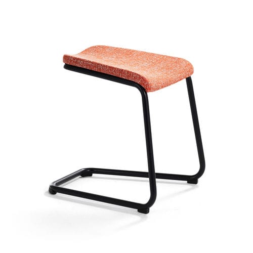 Moderner Hocker - ADD - Lammhults Möbel AB - Stoff / Leder / Gestell aus verchromtem Stahl