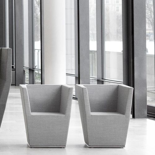 Moderner Sessel - AREA - Lammhults Möbel AB - Leder / Stoff / drehbar