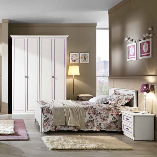 Weißes Kinderzimmer - COL03 - M.C.S. - violett / lackiertes Holz / für Mädchen
