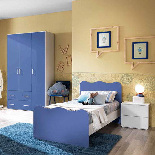 Weißes Kinderzimmer - ES05 - M.C.S. - blau / lackiertes Holz / für Jungen