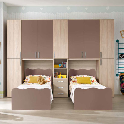 Graues Kinderzimmer - 18/01 - M.C.S. - braun / lackiertes Holz / Ulme