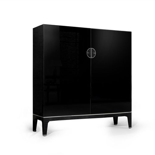 Hohes Sideboard - MPLACE - Malerba - modern / Holz / Leder