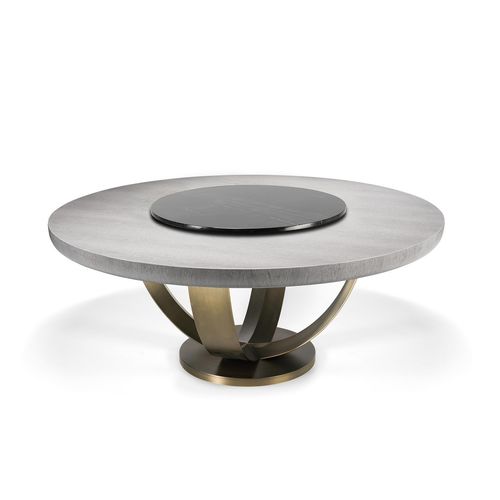 Moderner Tisch - FASHION AFFAIR - Malerba - Holz / Gestell aus Metall / rund