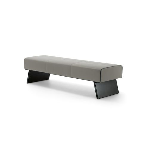 Moderne Polsterbank - NEW IN TOWN - Malerba - Leder / Metall / grau