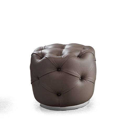 Chesterfield-Sitzkissen - MPLACE - Malerba - Stoff / Leder / rund