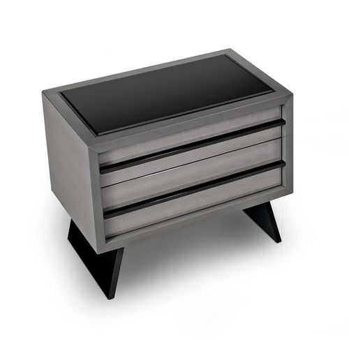 Moderner Nachttisch - NEW IN TOWN - Malerba - Holz / Gestell aus Metall / rechteckig
