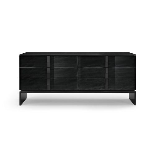 Moderne Kommode - BLACK & MORE - Malerba - Zedernholz / Metall / Glas