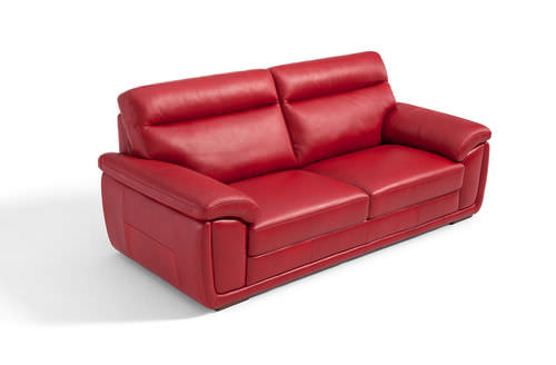 Modernes Sofa - ENEA - Marinelli - Leder / rot / 3 Plätze