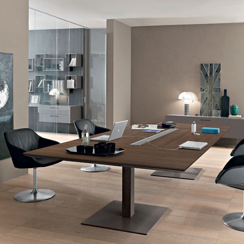 Moderner Besprechungstisch - ANYWARE - Martex - Holz / Glas / melaminbeschichtet